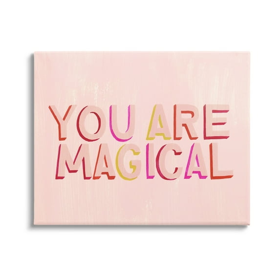 Stupell Industries You Are Magical Pink Self Esteem Inspirational Painting Gallery Wrapped Canvas Print Wall Art