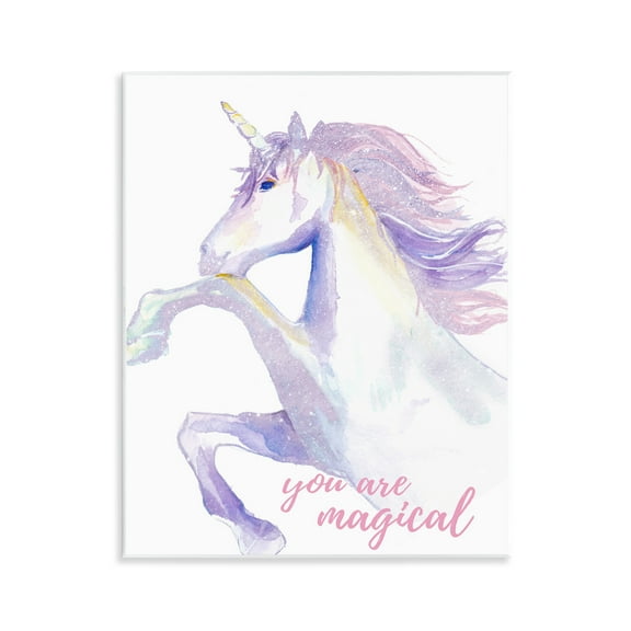 Stupell Industries You Are Magical Unicorn Fairy Tales & Fantasy Painting Unframed Art Print Wall Art, 11 x 14