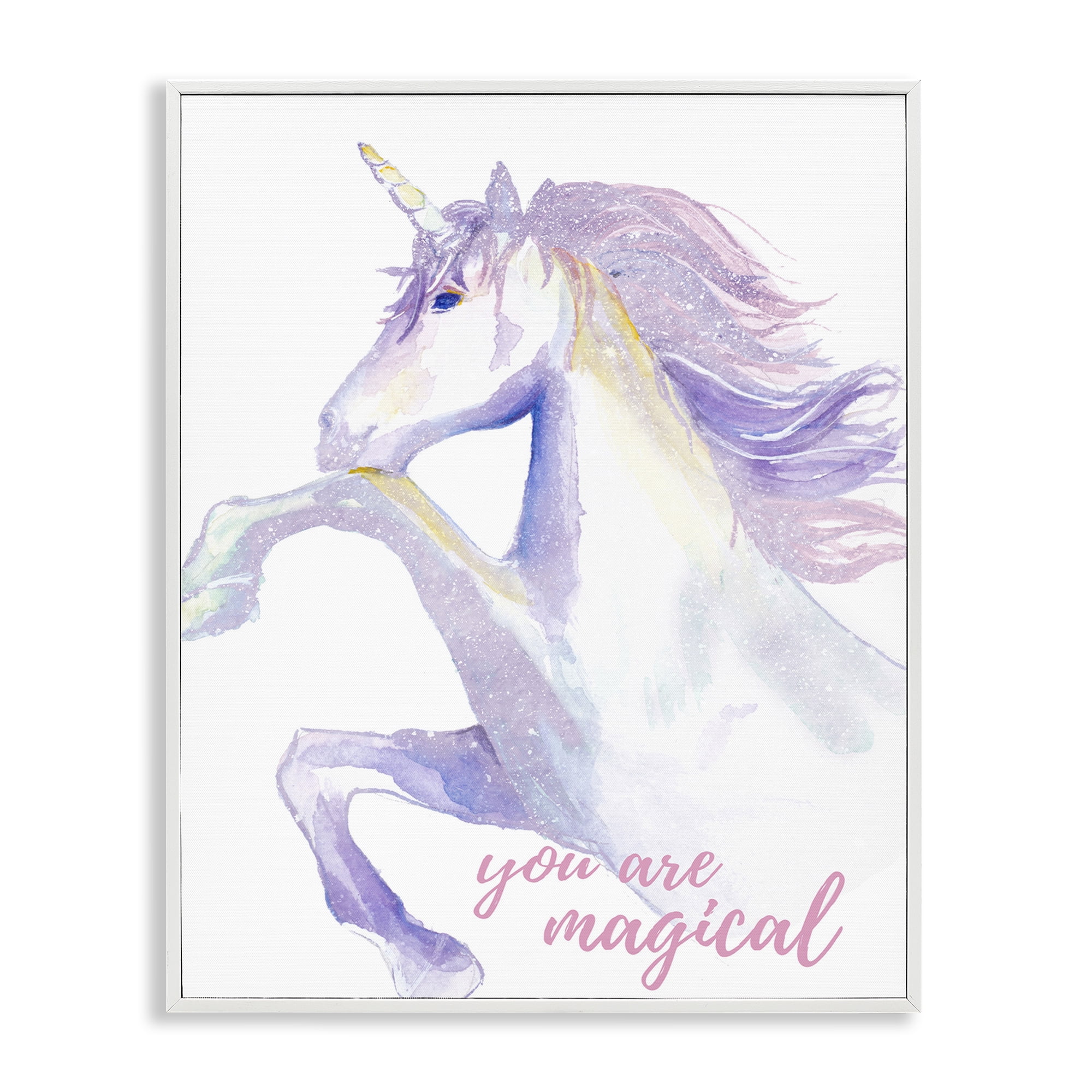 Stupell Industries You Are Magical Unicorn Fairy Tales & Fantasy Painting White Framed Art Print Wall Art, 11 x 14