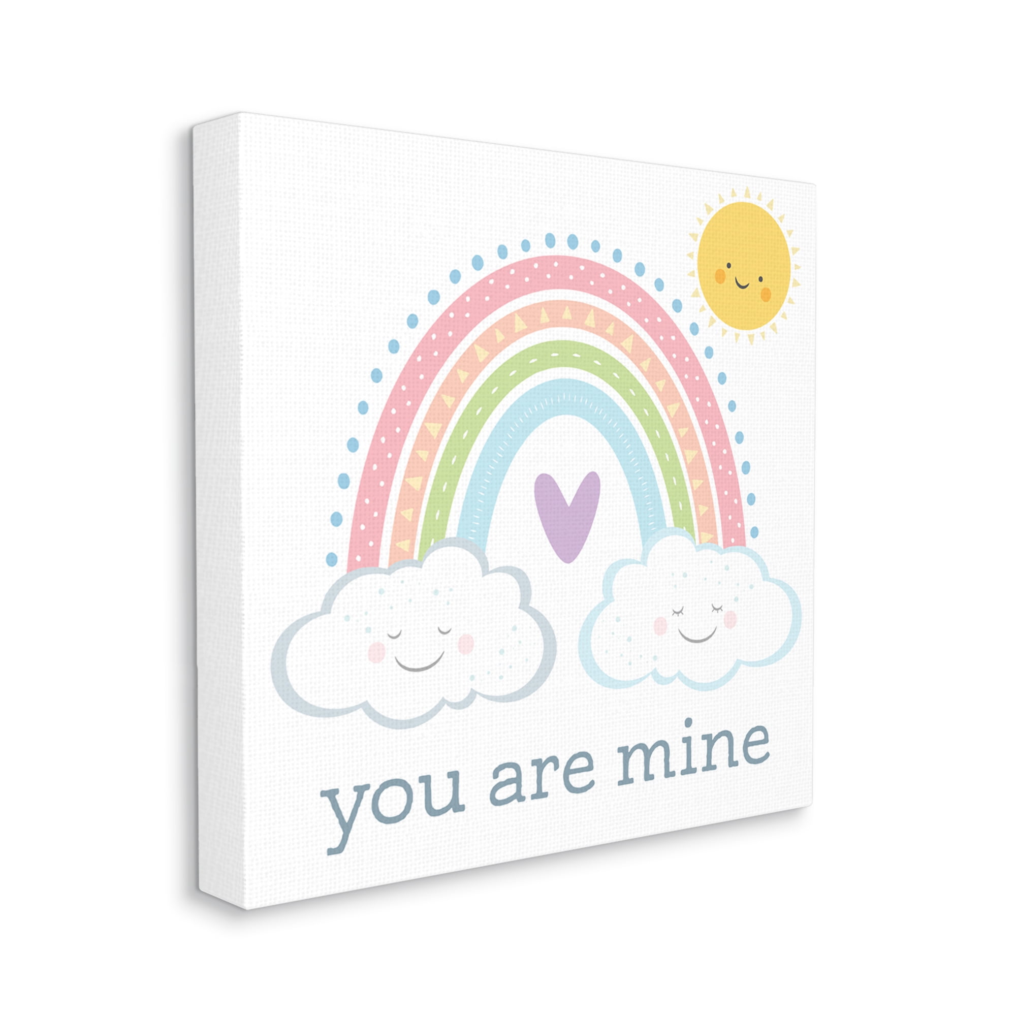 Stupell Industries You Are Mine Expression Smiling Cloud Sun Rainbow, 30 x 30, Designed by AE Design