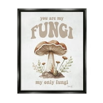 Stupell Industries You Are My Fungi Phrase Botanical & Floral Painting Black Floater Framed Art Print Wall Art, 17 x 21