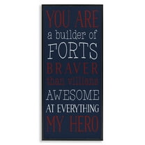 Stupell Industries You Are My Hero Typography Painting Black Framed Art Print Wall Art, 10 x 24