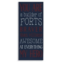Stupell Industries You Are My Hero Typography Painting Gallery Wrapped Canvas Art Print Wall Art, 10 x 24