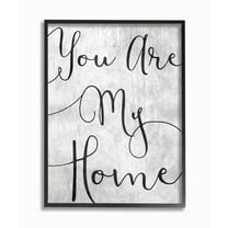 Stupell Industries You Are My Home Cursive Typography Novelty Painting Black Framed Art Print Wall Art, 16 x 20