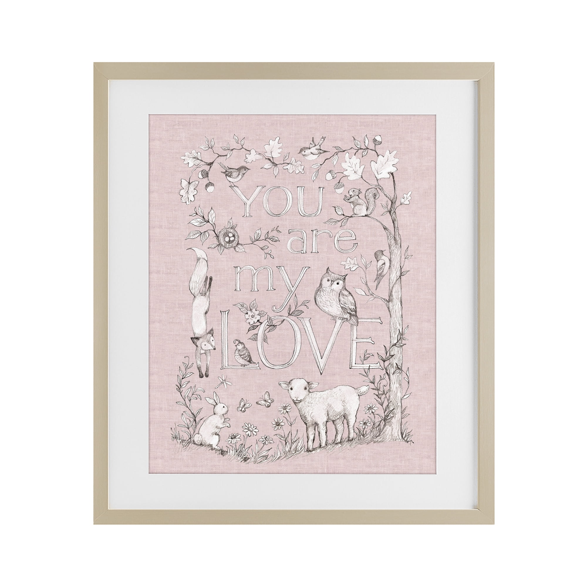 Stupell Industries You Are My Love Birch Framed Print Under Glass, design by Susan Winget