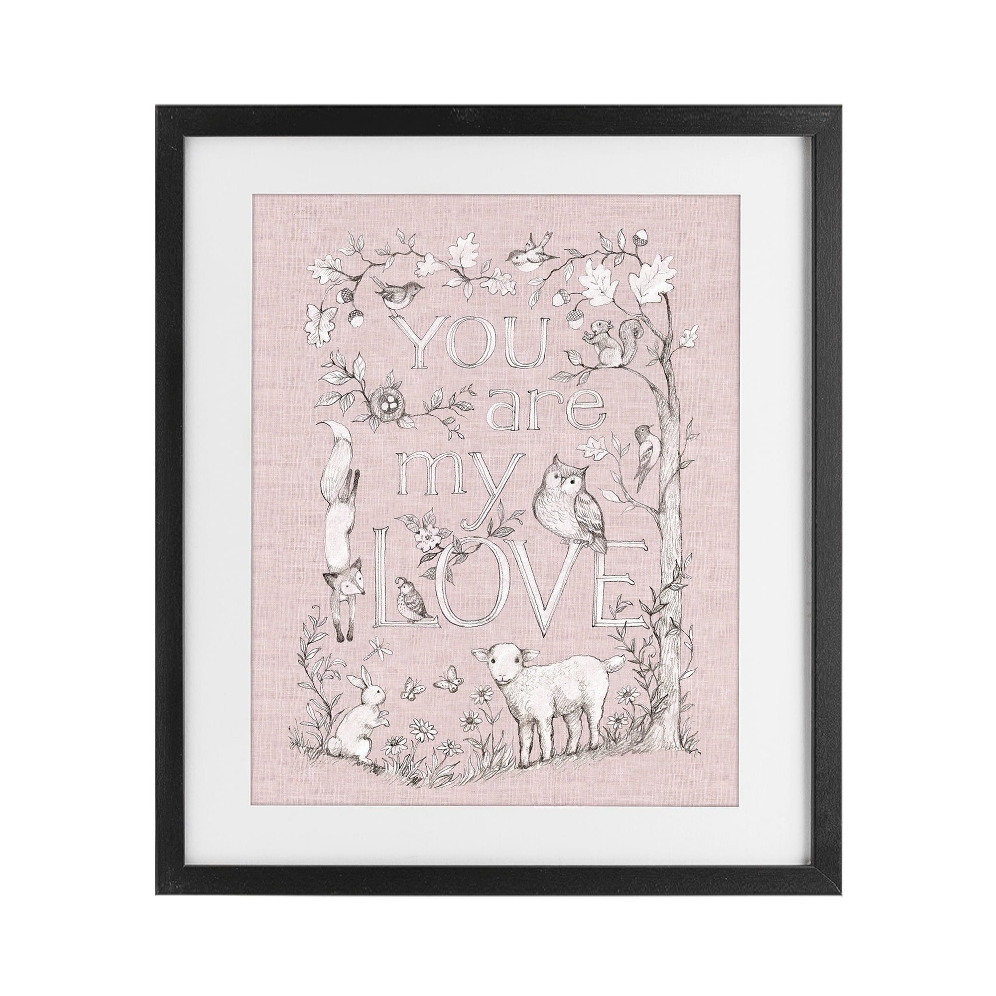 Stupell Industries You Are My Love Black Framed Print Under Glass, design by Susan Winget