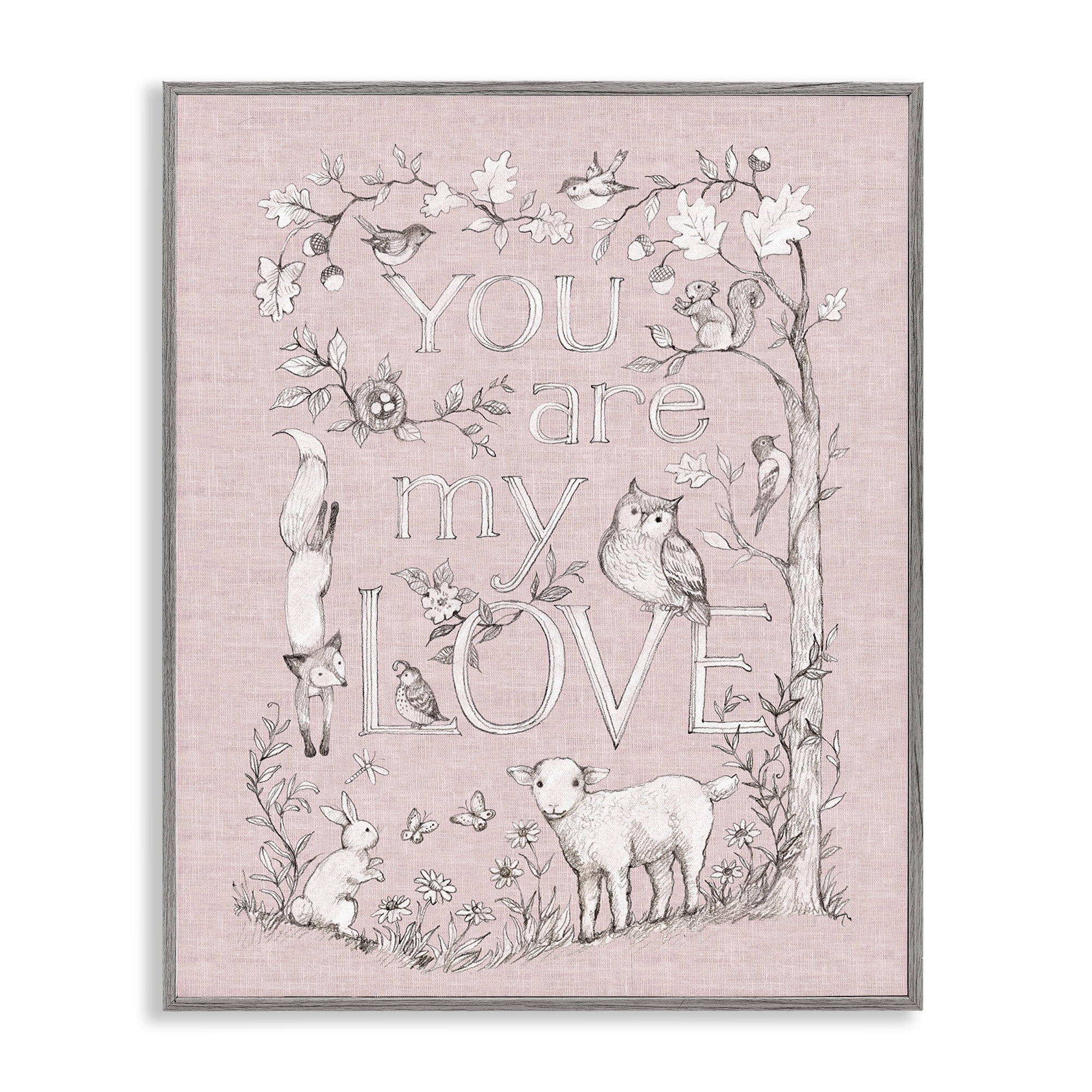 Stupell Industries You Are My Love Gray Framed Giclee Art, design by Susan Winget
