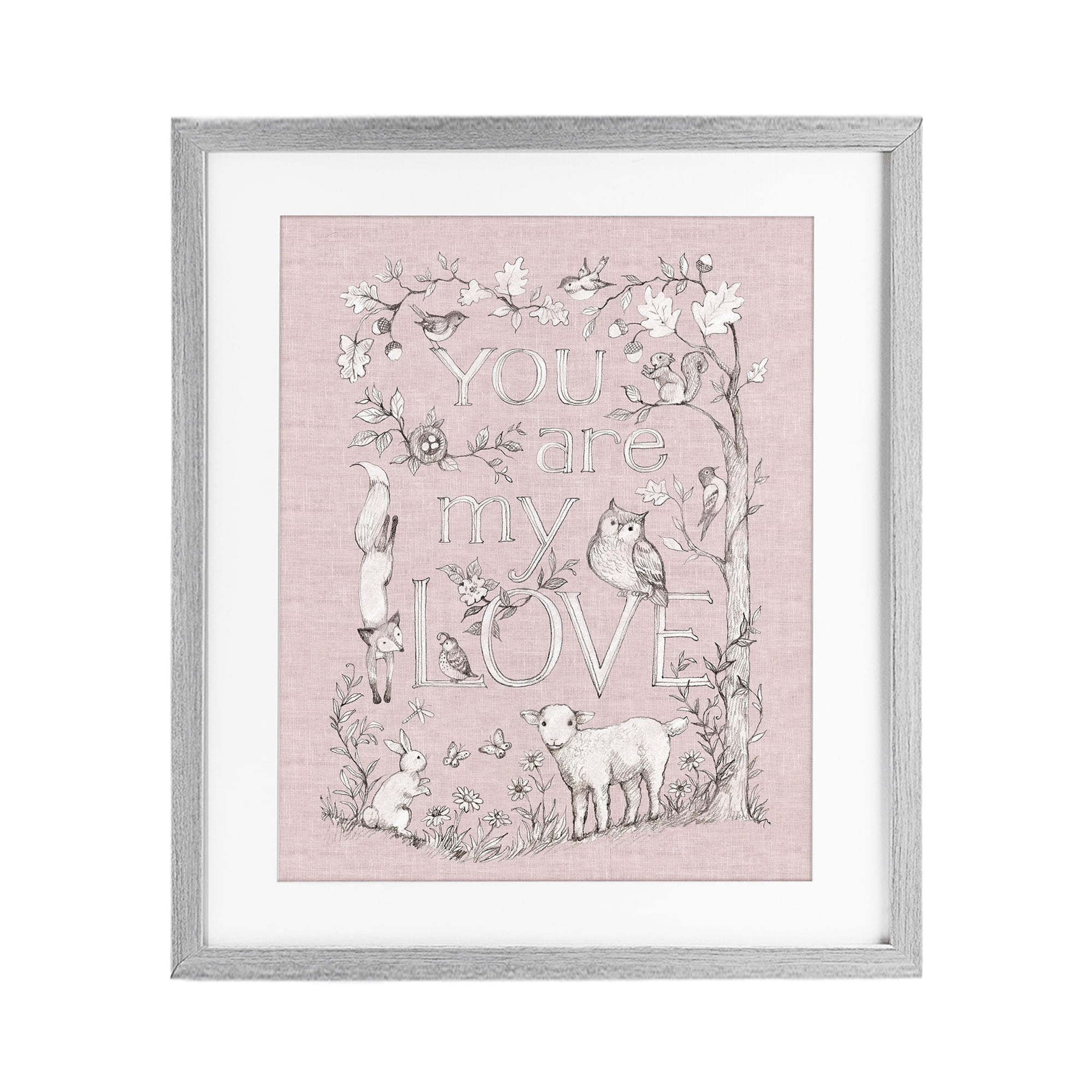 Stupell Industries You Are My Love Gray Framed Print Under Glass, design by Susan Winget