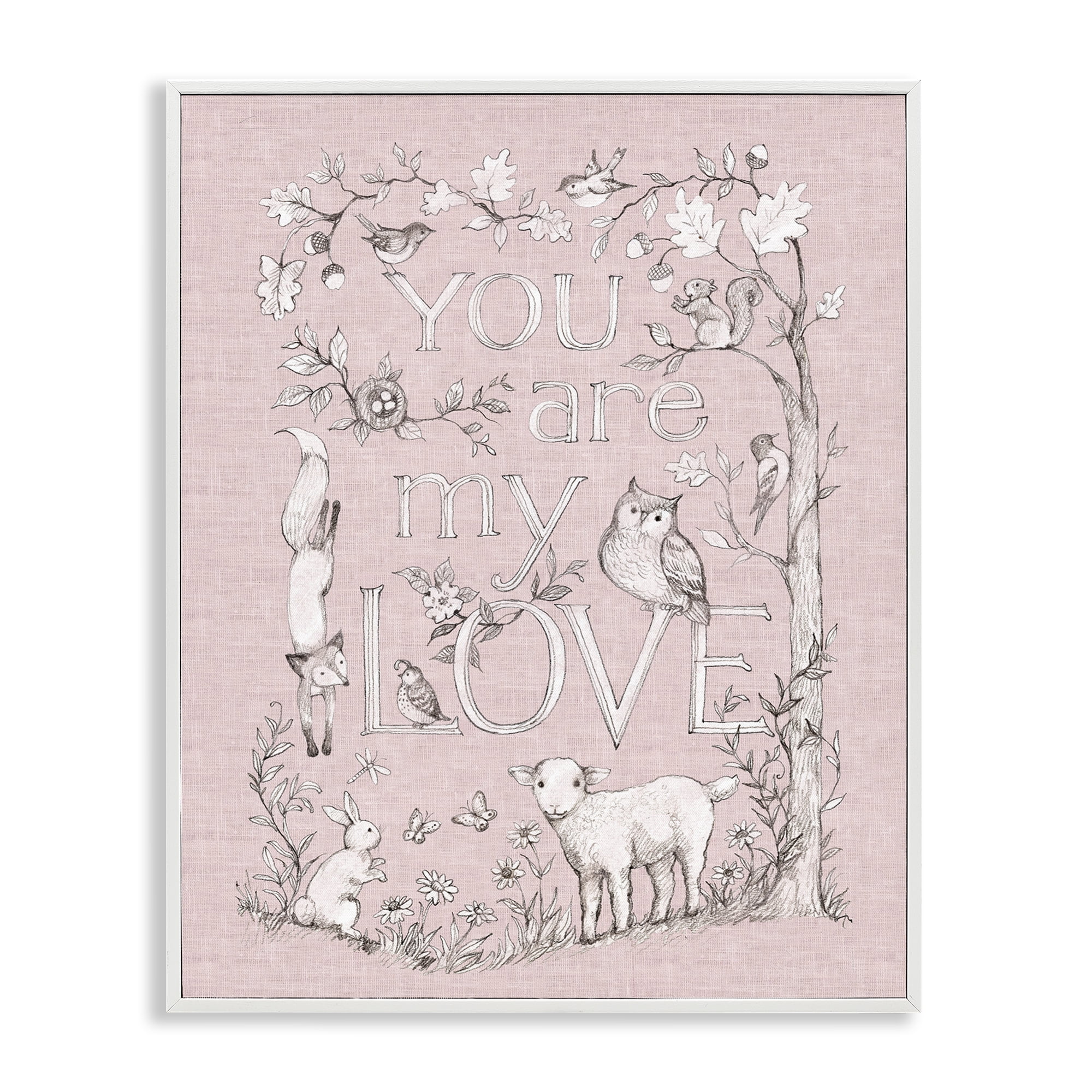 Stupell Industries You Are My Love White Framed Giclee Art, design by Susan Winget