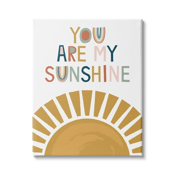 Stupell Industries You Are My Sunshine Phrase Children's Sun Rise, 16 x 20,Design by Lisa Perry Whitebutton
