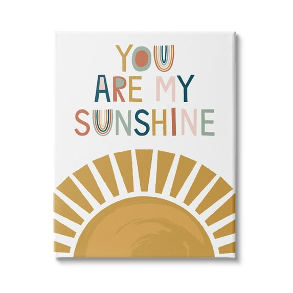 Stupell Industries You Are My Sunshine Phrase Children's Sun Rise, 24 x 30,Design by Lisa Perry Whitebutton