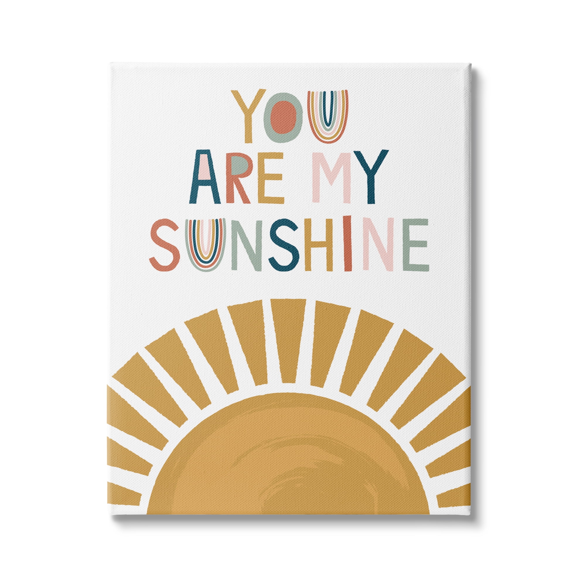 Stupell Industries You Are My Sunshine Phrase Children's Sun Rise, 36 x 48,Design by Lisa Perry Whitebutton