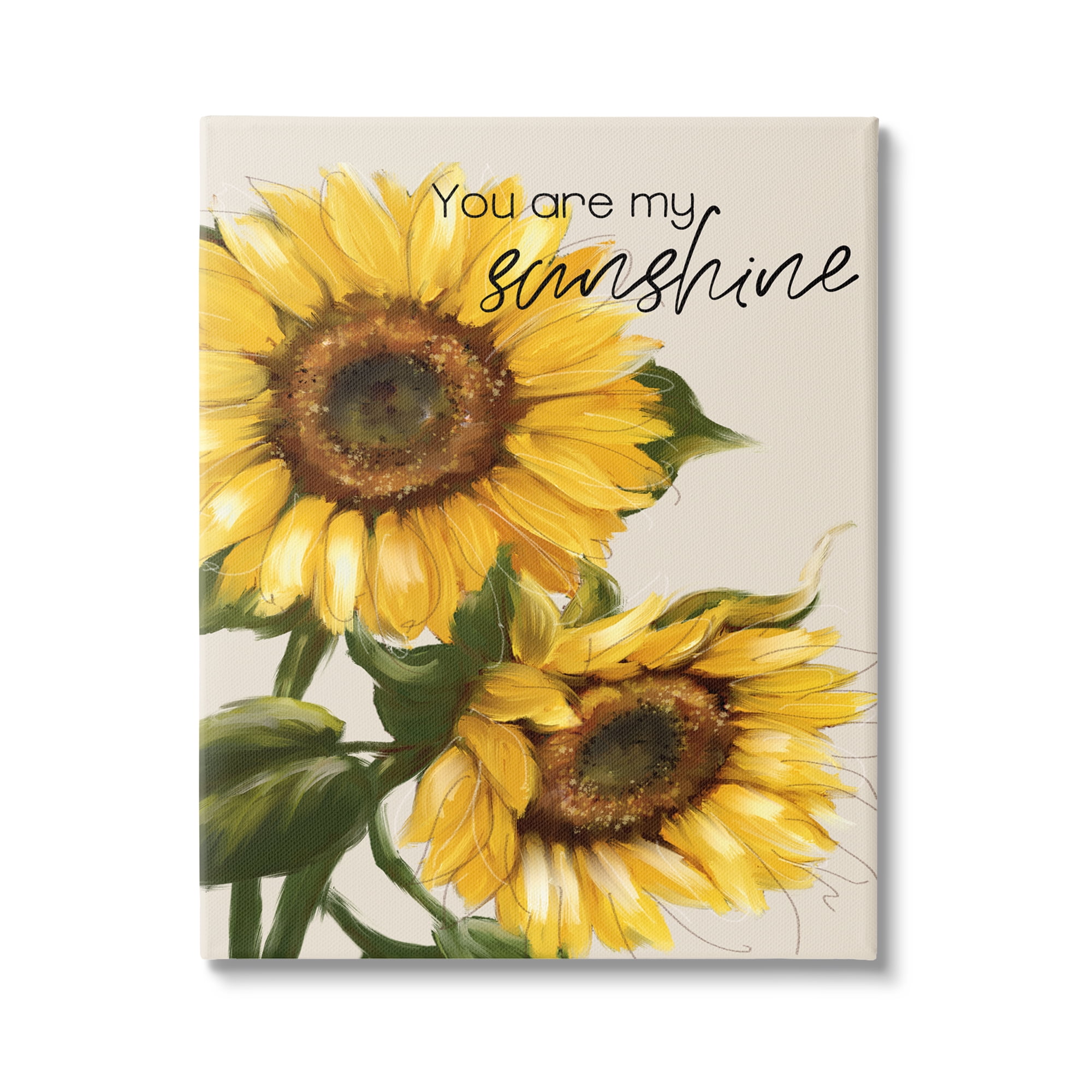 Stupell Industries You Are My Sunshine Vivid Sunflower Blossoms Graphic Art Gallery Wrapped Canvas Print Wall Art, Design by Conrad Knutsen