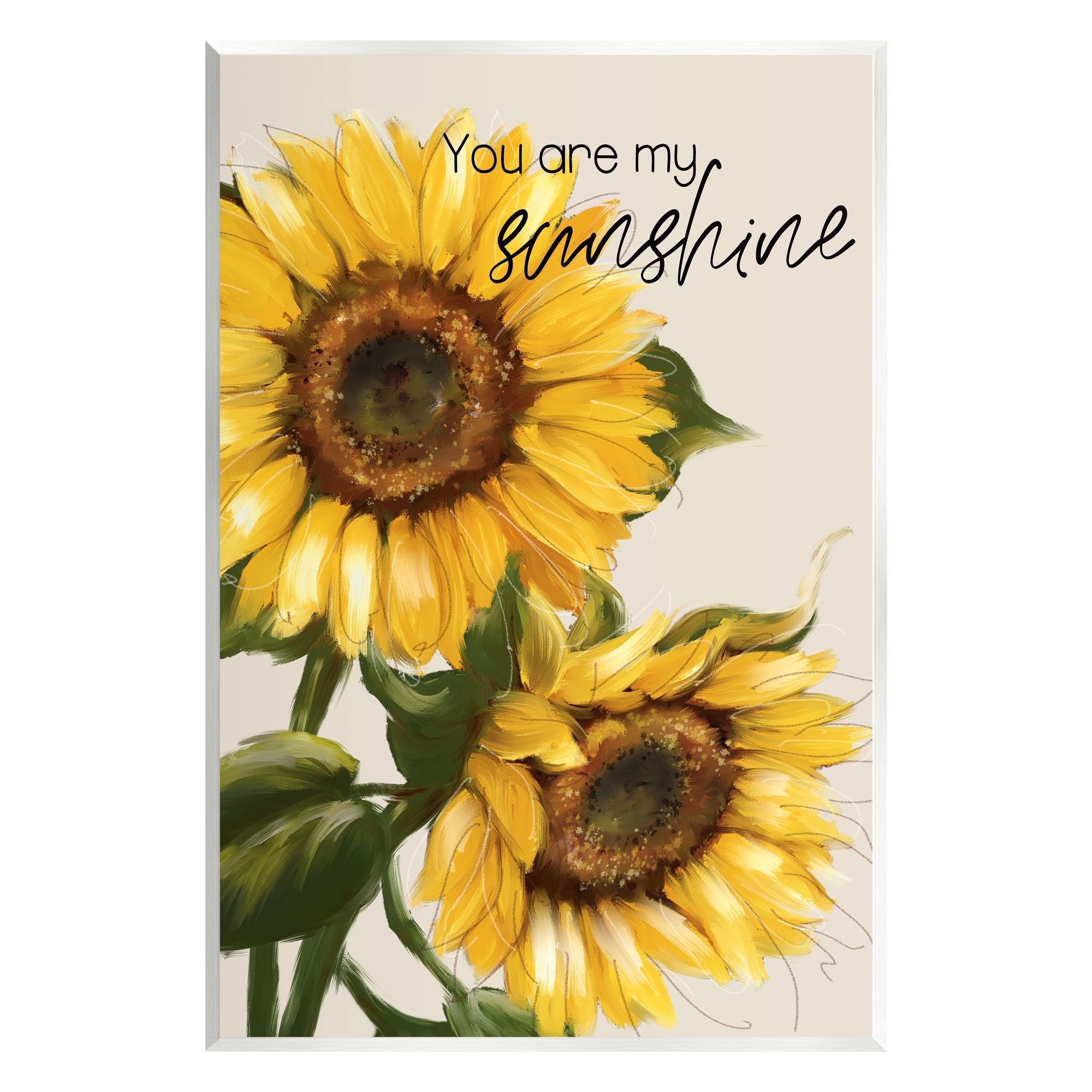 Stupell Industries You Are My Sunshine Vivid Sunflower Blossoms Graphic Art Unframed Art Print Wall Art, Design by Conrad Knutsen