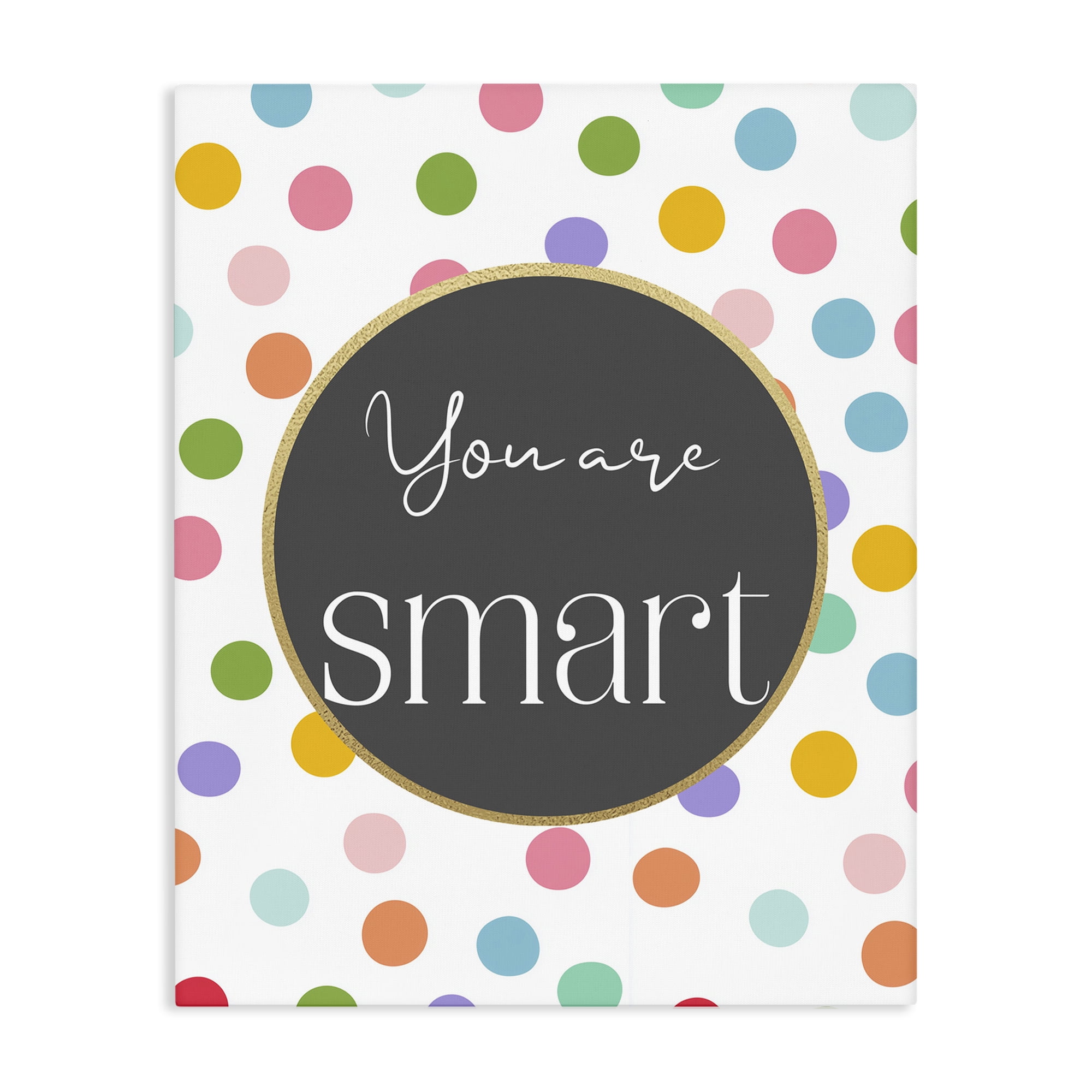 Stupell Industries You Are Smart Polka Dots Canvas Wall Art, design by Christine Simpson Art