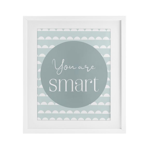 Stupell Industries You Are Smart Sentiment White Framed Print Under Glass, design by Christine Simpson Art