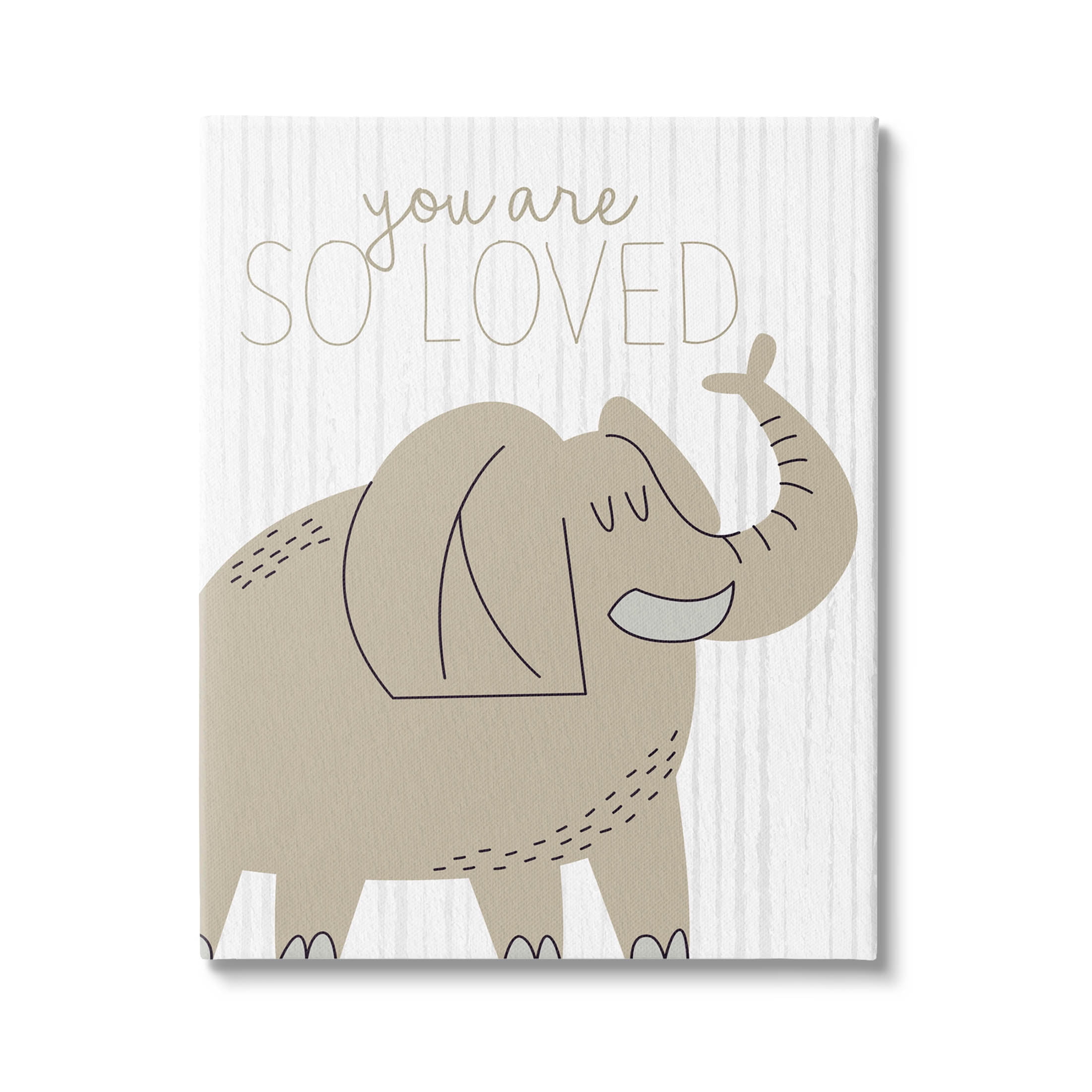 Stupell Industries You Are So Loved Elephant Graphic Art Gallery Wrapped Canvas Print Wall Art, Design by Kim Allen
