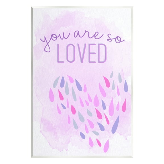 Stupell Industries You Are So Loved Purple Heart Inspirational Painting Unframed Art Print Wall Art