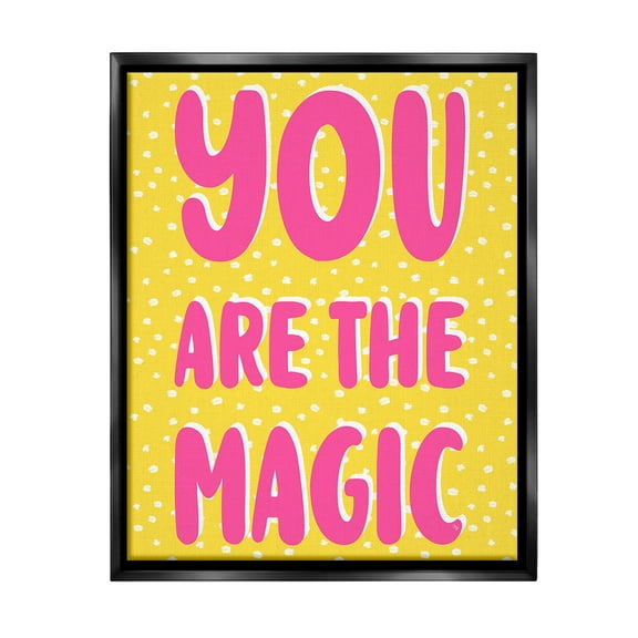 Stupell Industries You Are The Magic Inspirational Painting Black Floater Framed Canvas Art Print Wall Art, 17 x 21