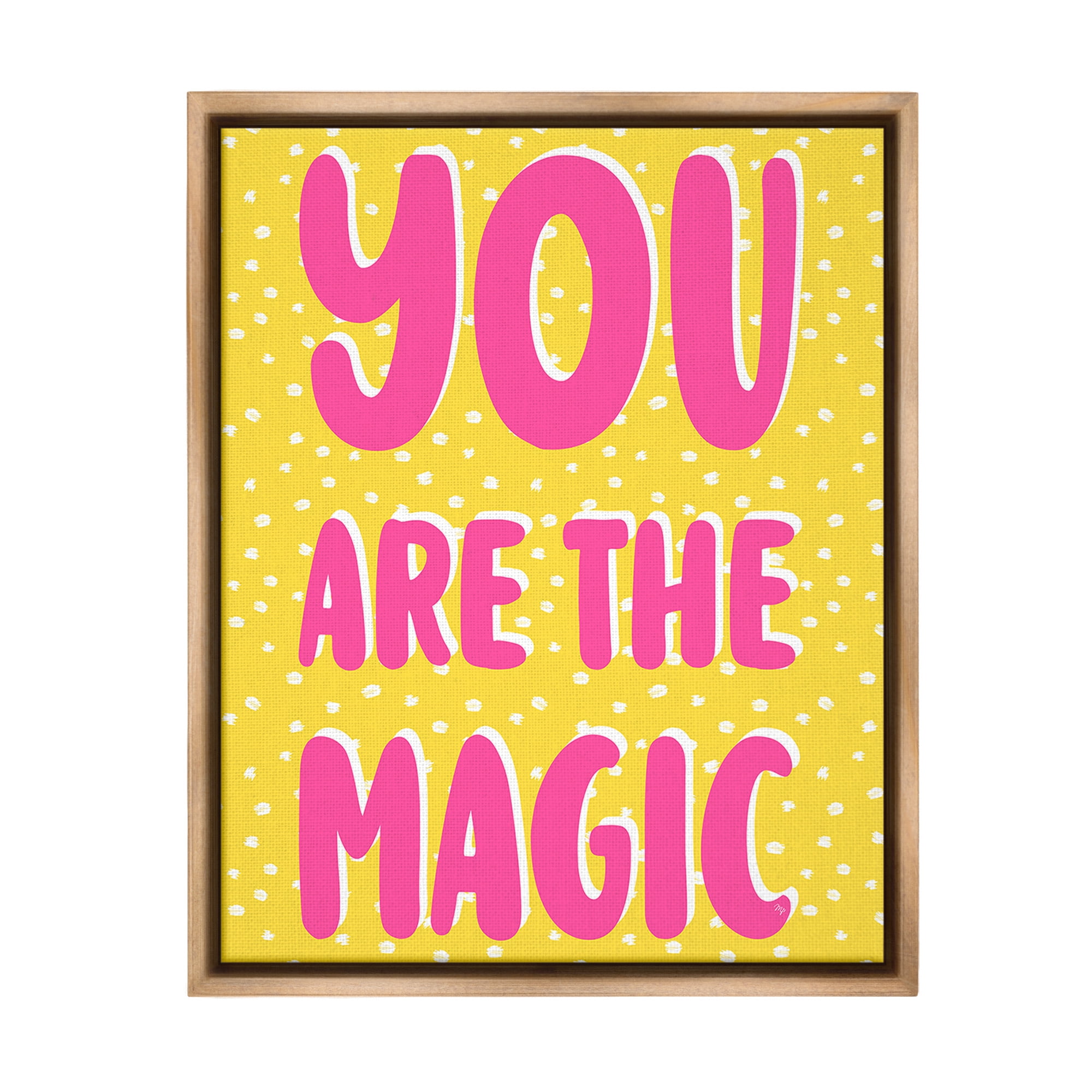 Stupell Industries You Are The Magic Inspirational Painting Brown Floater Framed Canvas Art Print Wall Art, 17 x 21