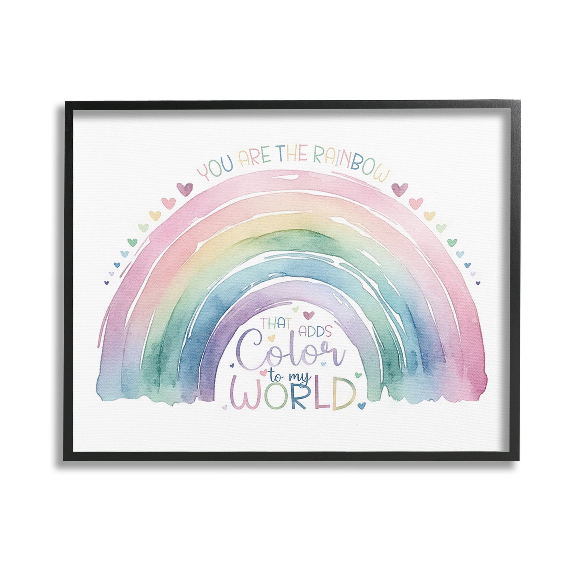 Stupell Industries You Are The Rainbow Inspirational Painting Black Framed Art Print Wall Art, 14 x 11