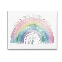 Stupell Industries You Are The Rainbow Inspirational Painting Gallery Wrapped Canvas Art Print Wall Art, 20 x 16