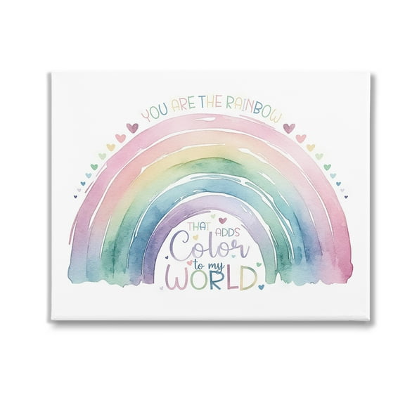 Stupell Industries You Are The Rainbow Inspirational Painting Gallery Wrapped Canvas Art Print Wall Art, 20 x 16