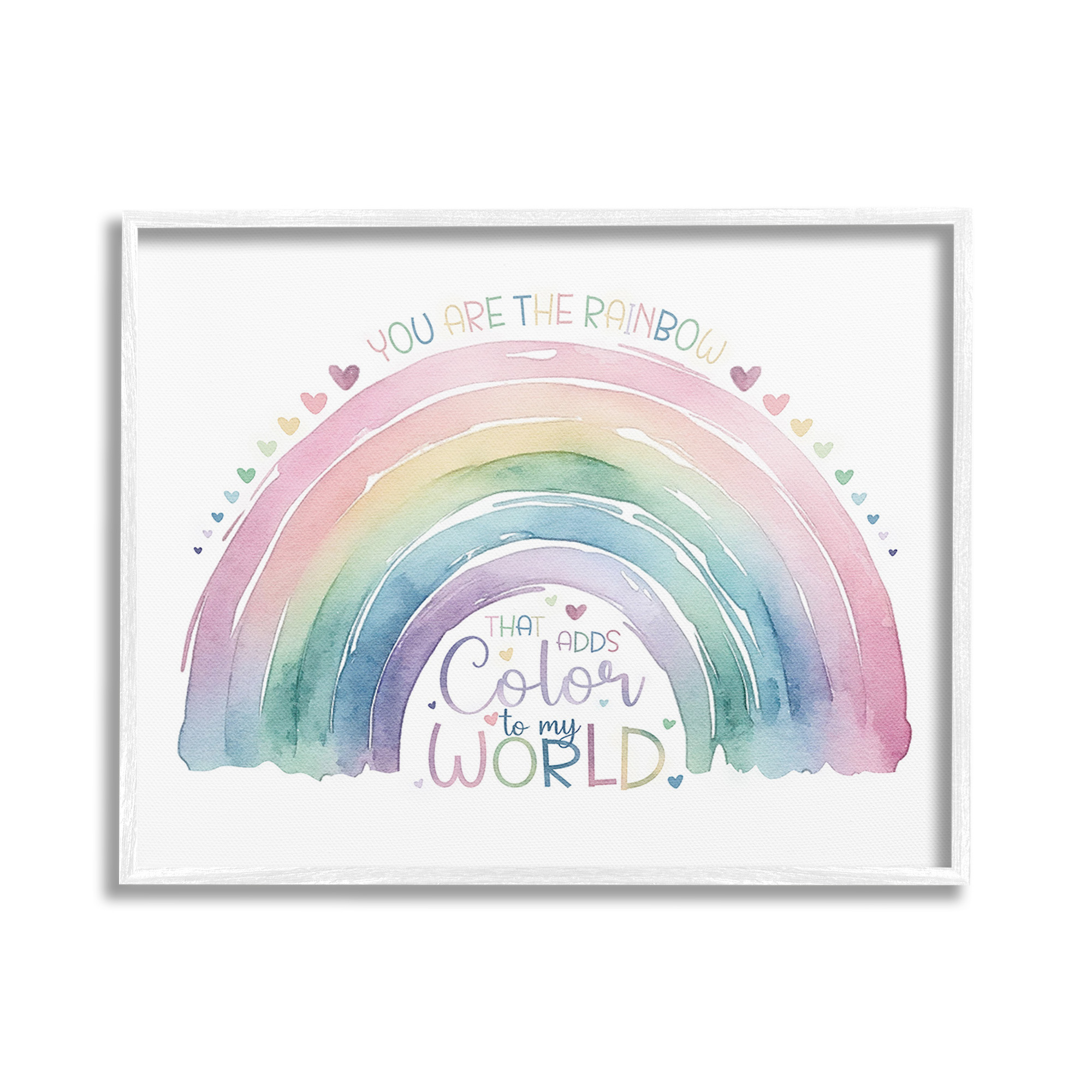 Stupell Industries You Are The Rainbow Inspirational Painting White Framed Art Print Wall Art, 30 x 24