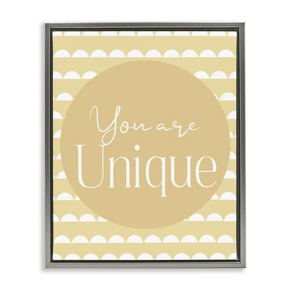 Stupell Industries You Are Unique Sentiment Gray Framed Floater Canvas Wall Art, design by Christine Simpson Art