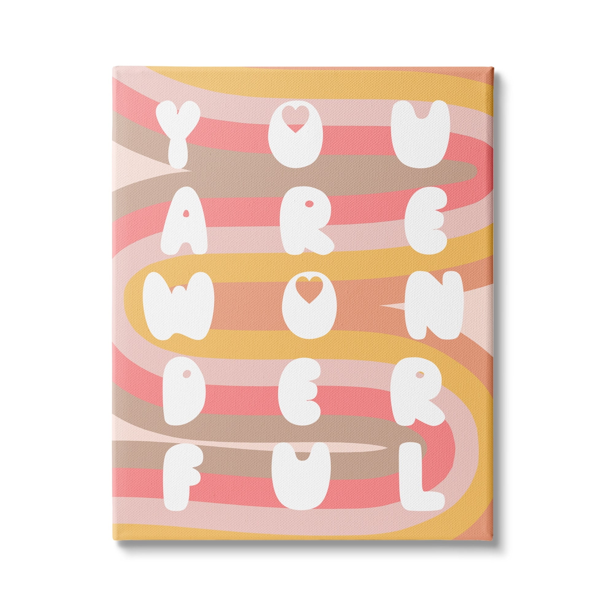 Stupell Industries You Are Wonderful Phrase Children's Retro Rainbow Pattern, 16 x 20, Design by Daphne Polselli