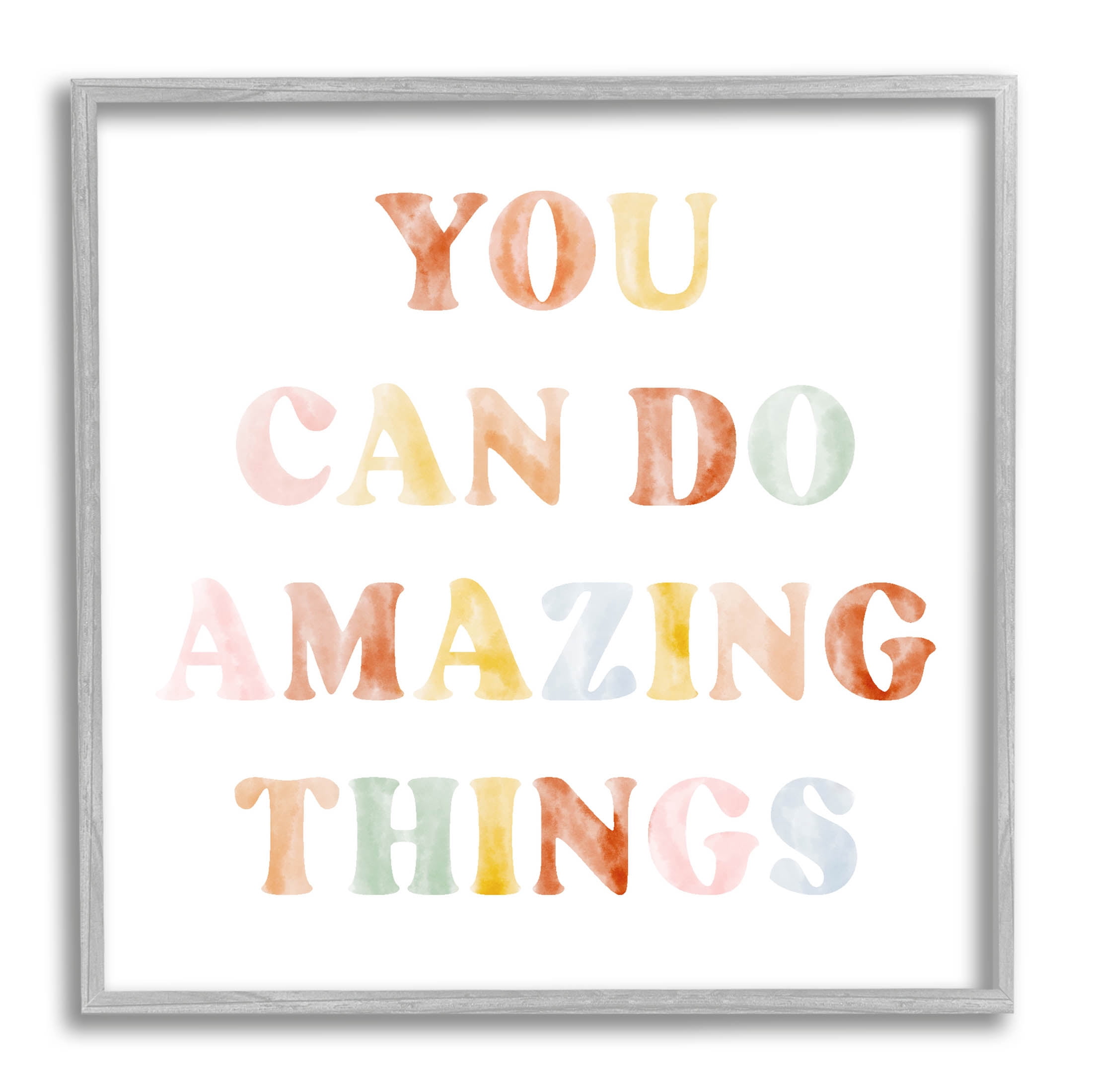 Stupell Industries You Can Do Amazing Things Graphic Art Gray Framed Art Print Wall Art, Design by Lil' Rue