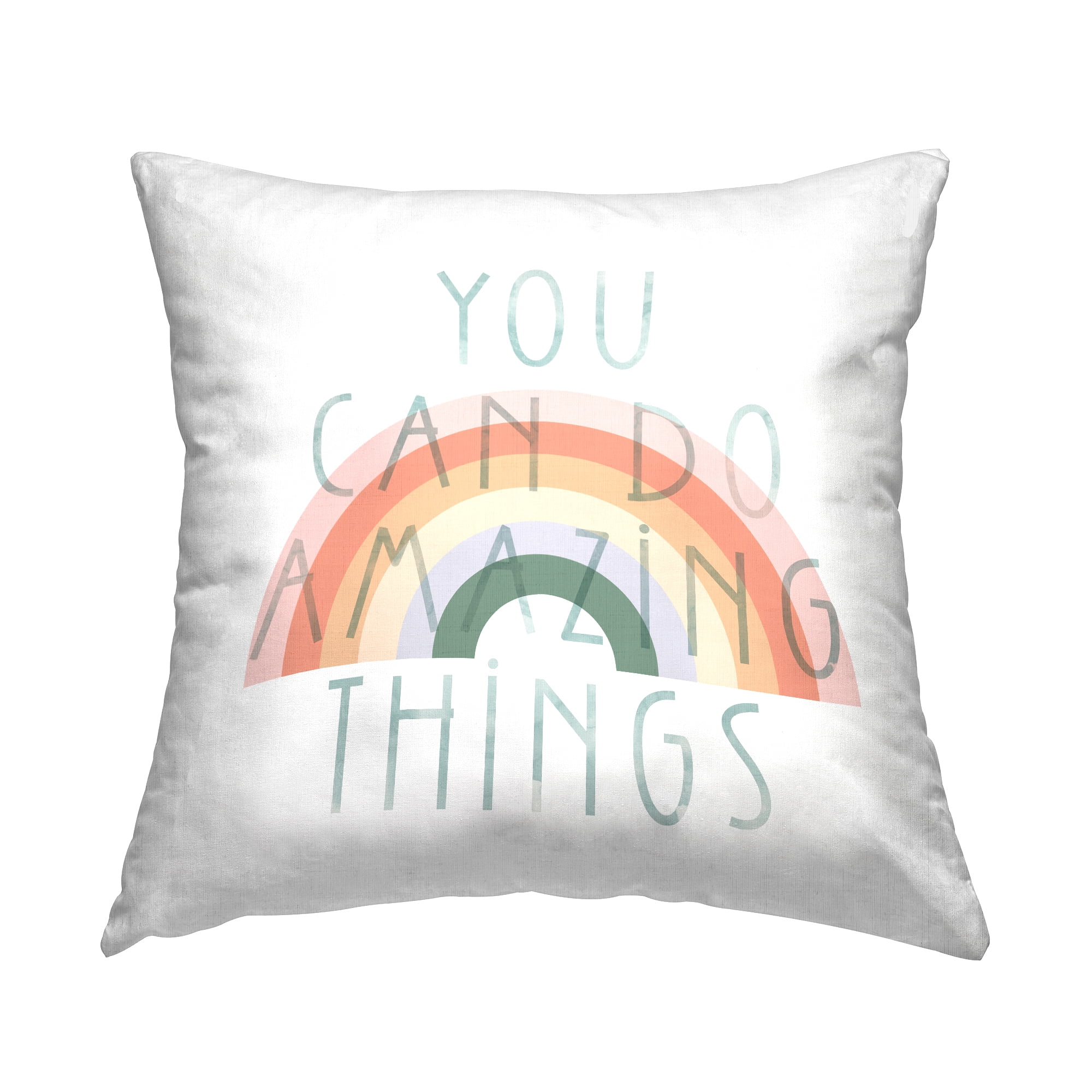 Stupell Industries You Can Do Amazing Things Inspirational Rainbow Design by Daphne Polselli Throw Pillow