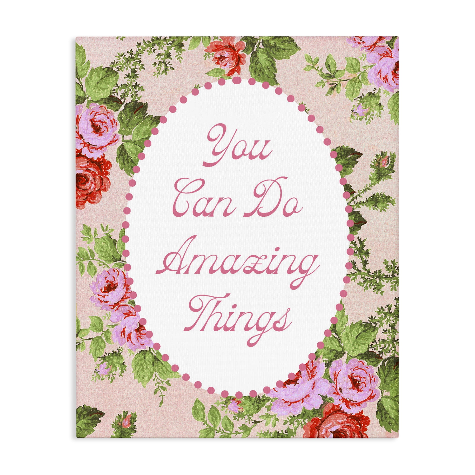 Stupell Industries You Can Do Amazing Things with Vintage Florals Canvas Wall Art, design by Lil' Rue