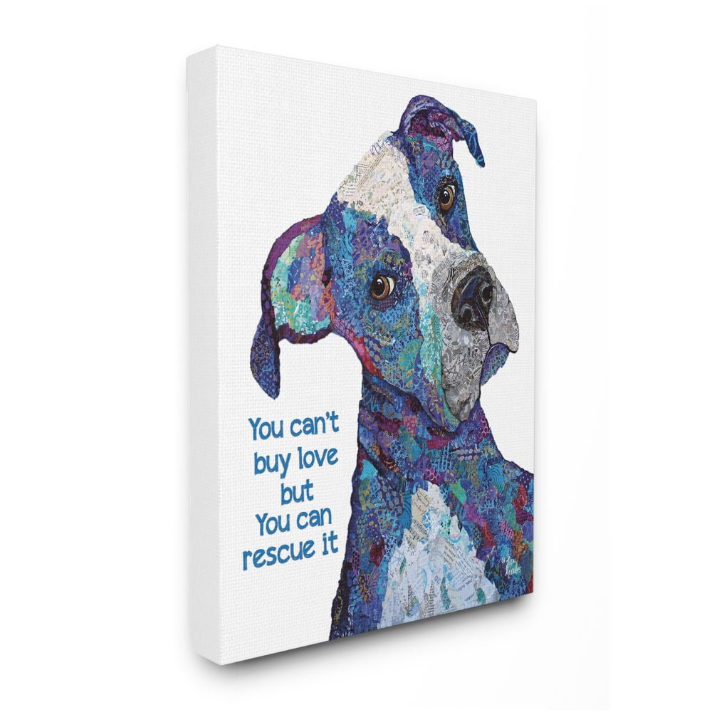 Stupell Industries You Can Rescue Love Phrase Colorful Pet Dog Designed by Lisa Morales