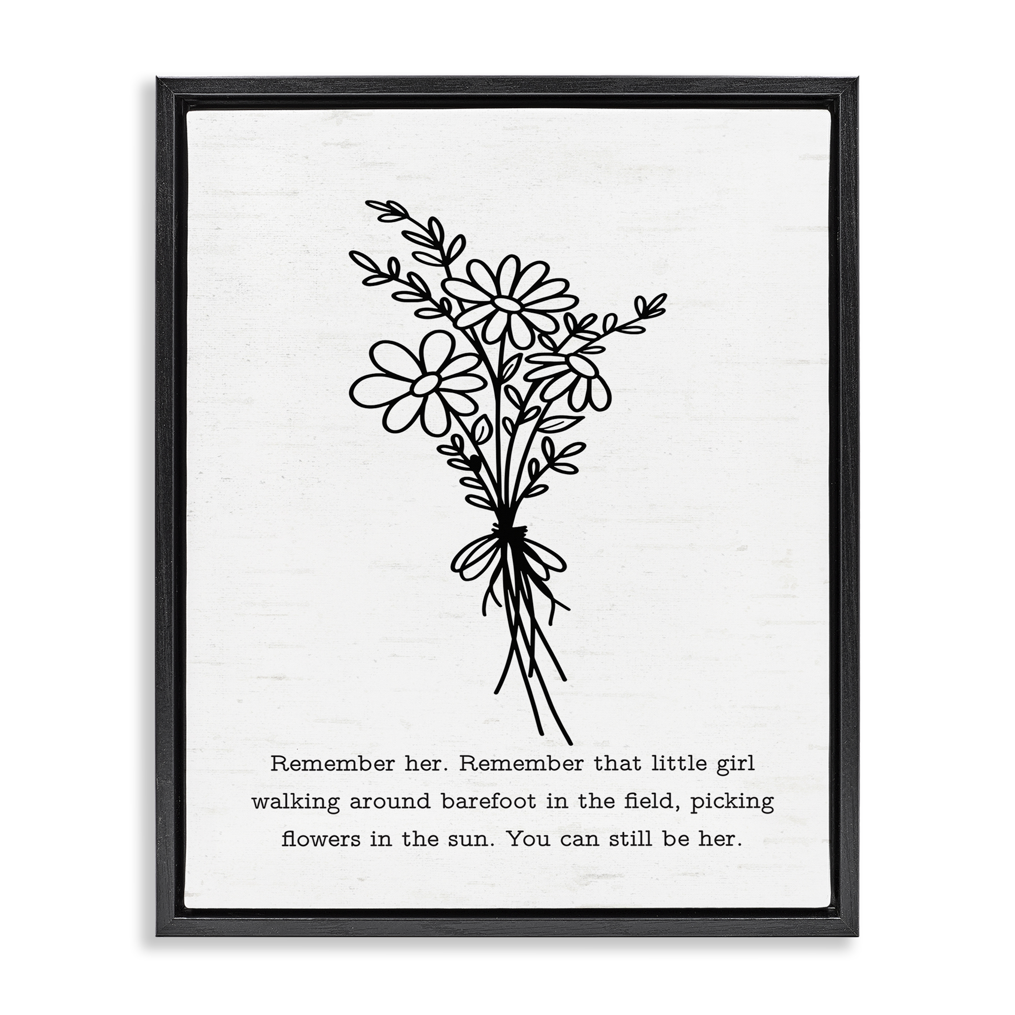 Stupell Industries You Can Still Be Her Plants & Flowers Painting Black Floater Framed Canvas Art Print Wall Art, 25 x 31