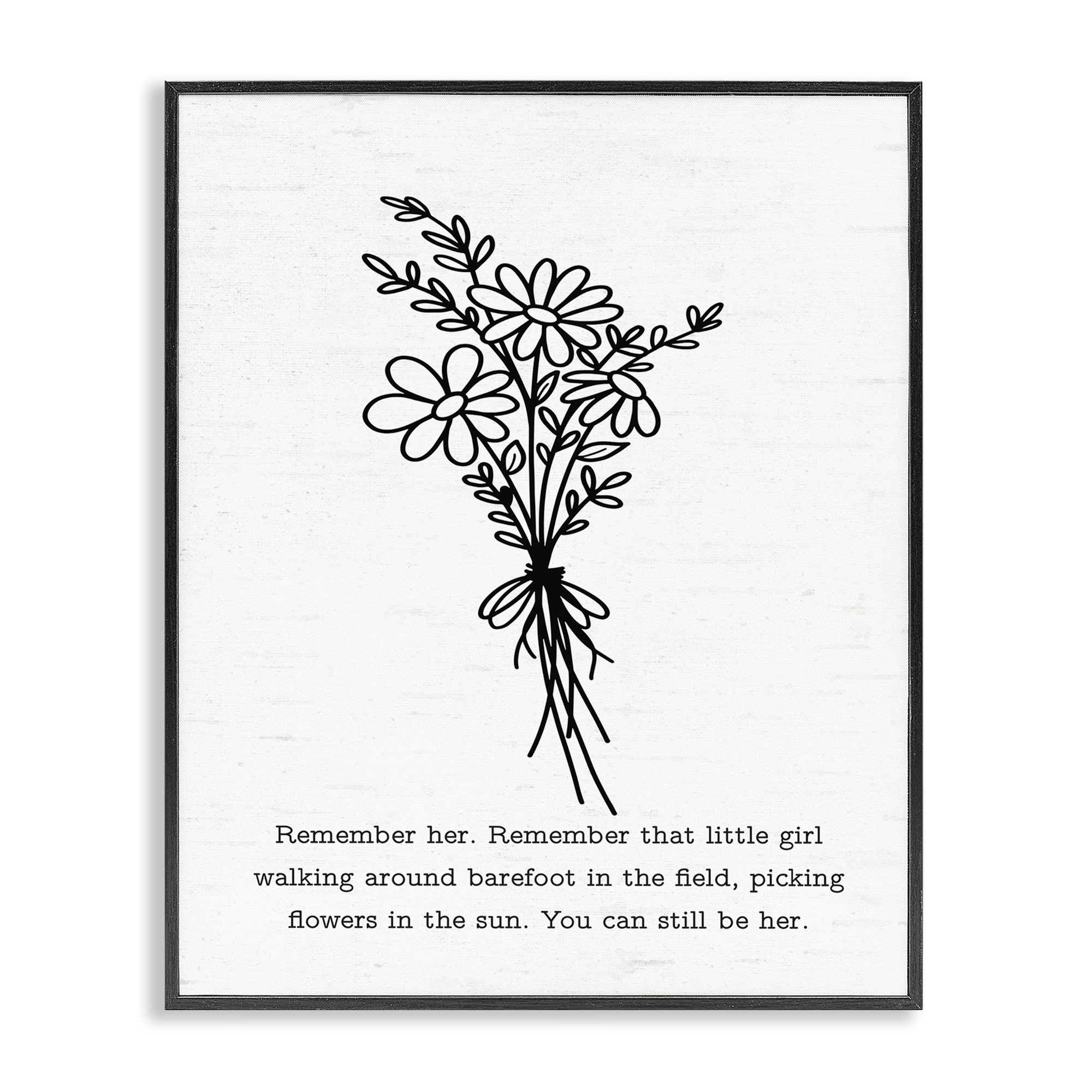 Stupell Industries You Can Still Be Her Plants & Flowers Painting Black Framed Art Print Wall Art, 11 x 14