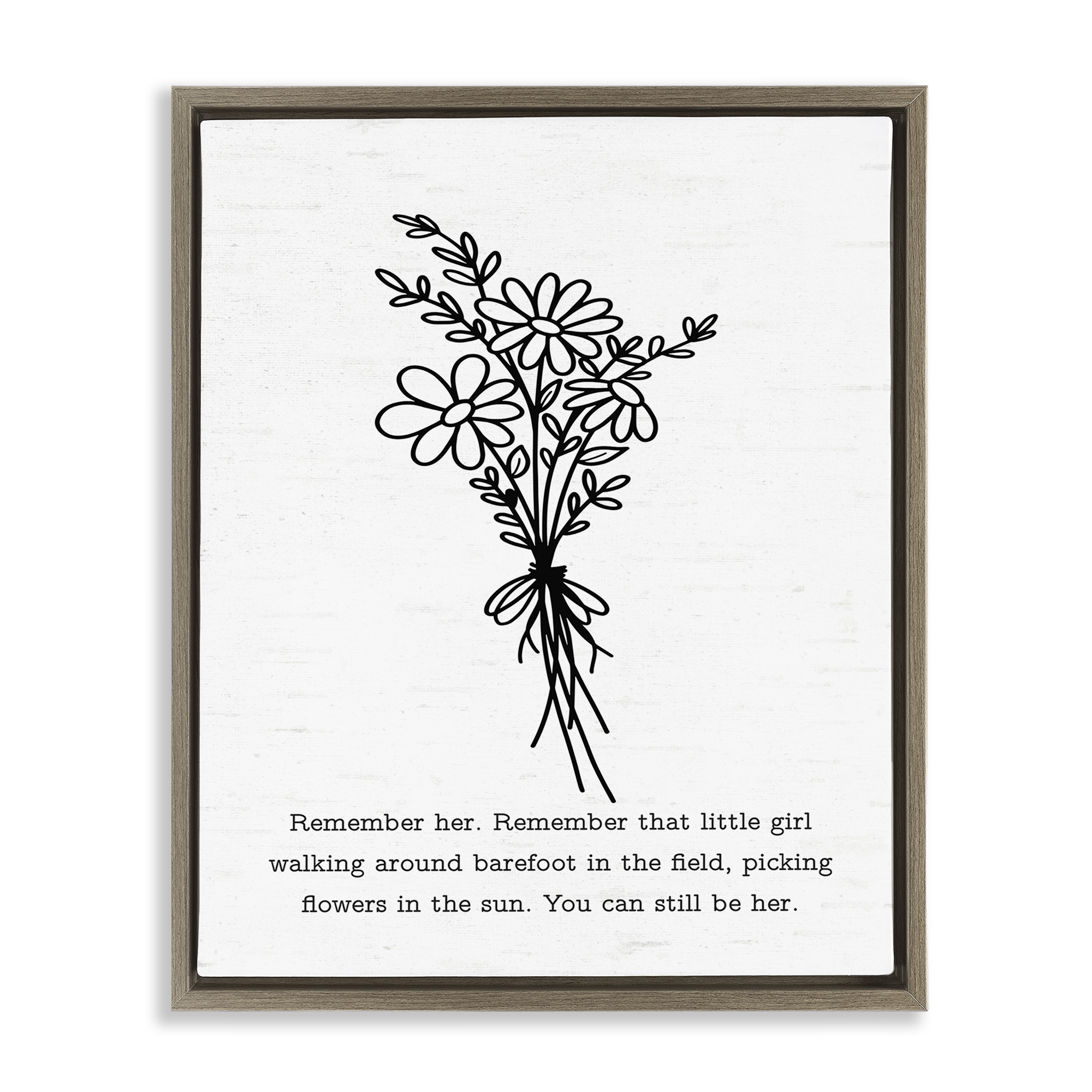Stupell Industries You Can Still Be Her Plants & Flowers Painting Brown Floater Framed Canvas Art Print Wall Art, 25 x 31