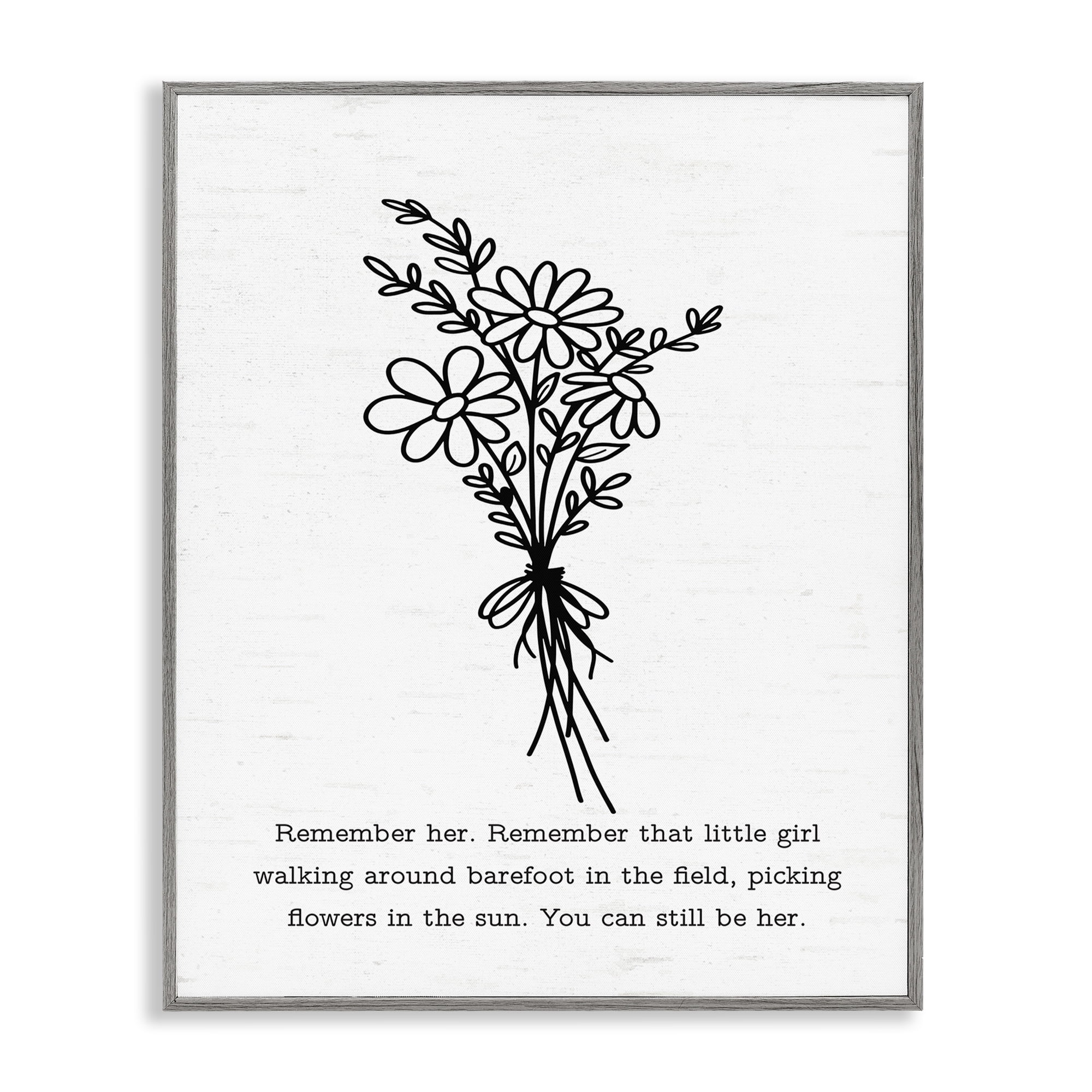 Stupell Industries You Can Still Be Her Plants & Flowers Painting Gray Framed Art Print Wall Art, 16 x 20