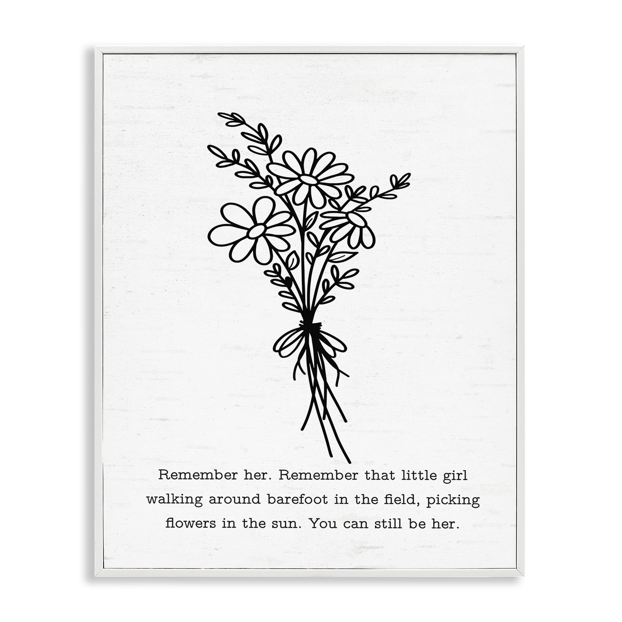 Stupell Industries You Can Still Be Her Plants & Flowers Painting White Framed Art Print Wall Art, 11 x 14