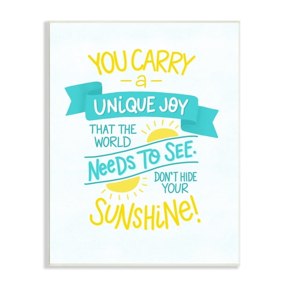 Stupell Industries You Carry Unique Joy Motivational Phrase Summer Sunshine, 13 x 19, Design by Karyn Panganiban