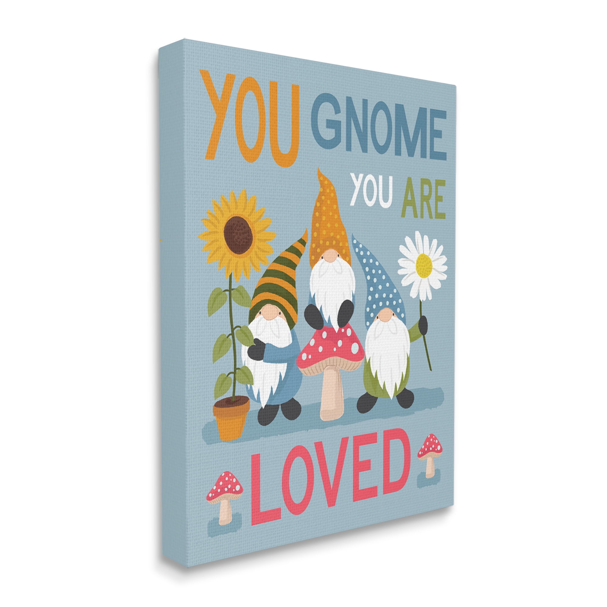 Stupell Industries You Gnome You are Loved Phrase Garden Elf Pun, 16 x 20, Designed by Lisa Whitebutton