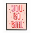 thumbnail image 1 of Stupell Industries You Go Girl Fashion Modern Pink Textured Design Framed Giclee Texturized Art by Daphne Polselli, 1 of 1
