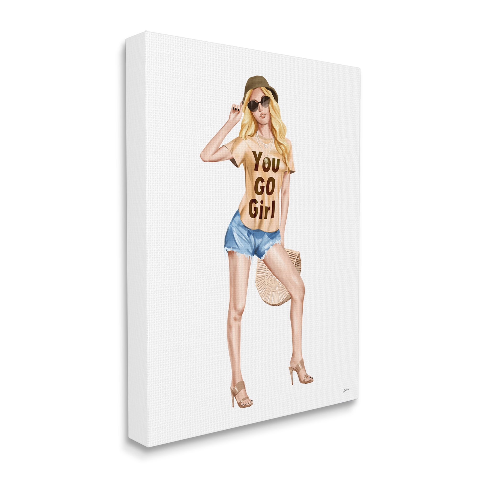 Stupell Industries You Go Girl Phrase Blonde Glam Fashionista Canvas Wall Art by Ziwei Li