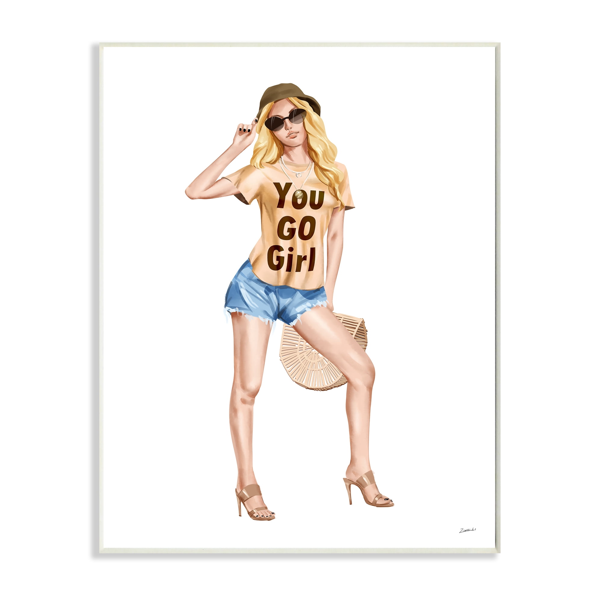 Stupell Industries You Go Girl Phrase Blonde Glam Fashionista Wall Plaque by Ziwei Li