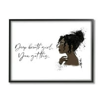 Stupell Industries You Got This Girl Portrait Graphic Art Black Framed Art Print Wall Art, Design by Alison Petrie