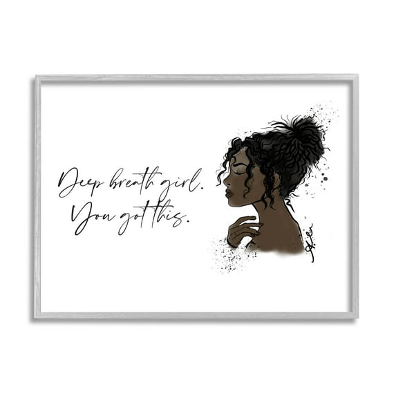 Stupell Industries You Got This Girl Portrait Graphic Art Gray Framed Art Print Wall Art, Design by Alison Petrie