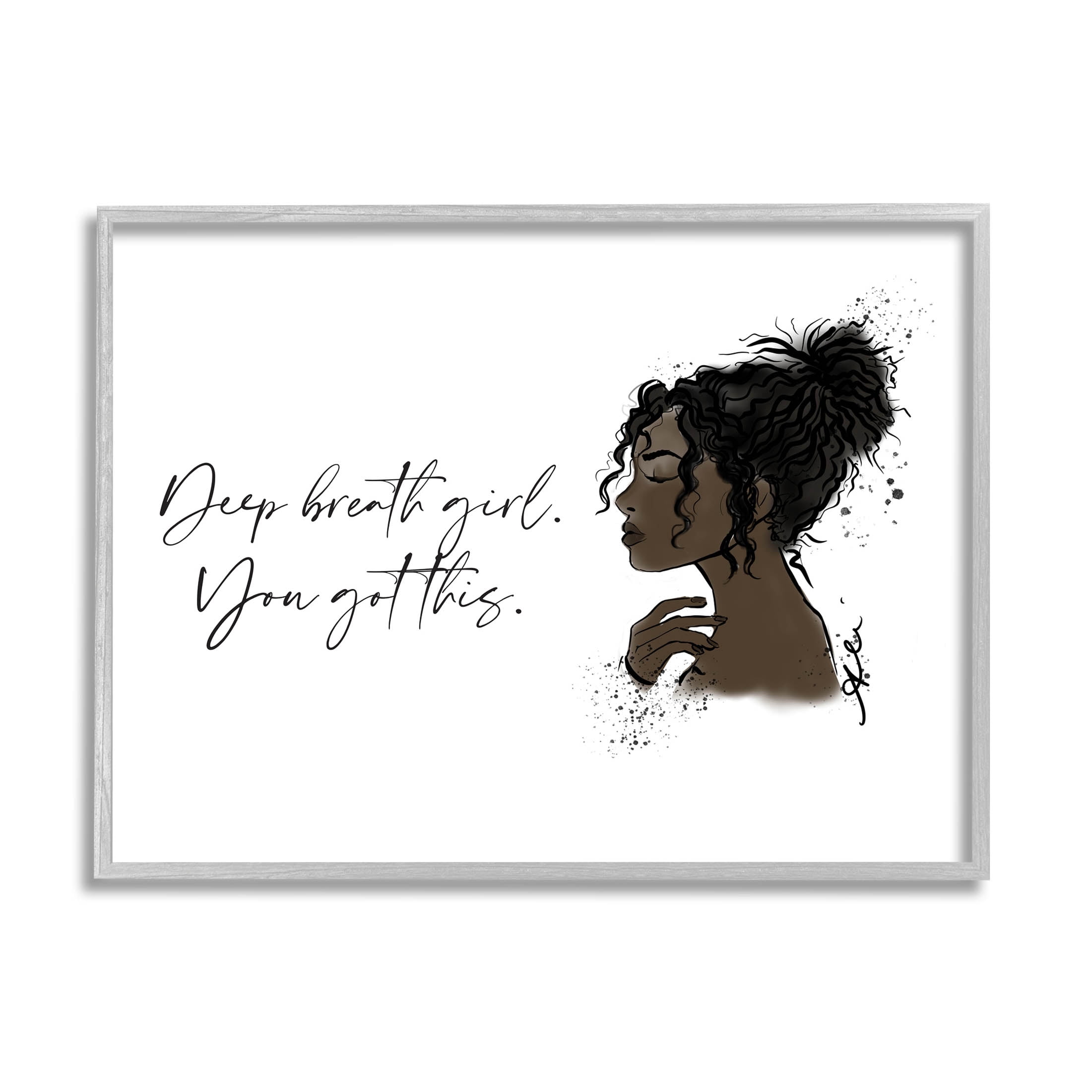 Stupell Industries You Got This Girl Portrait Graphic Art Gray Framed Art Print Wall Art, Design by Alison Petrie