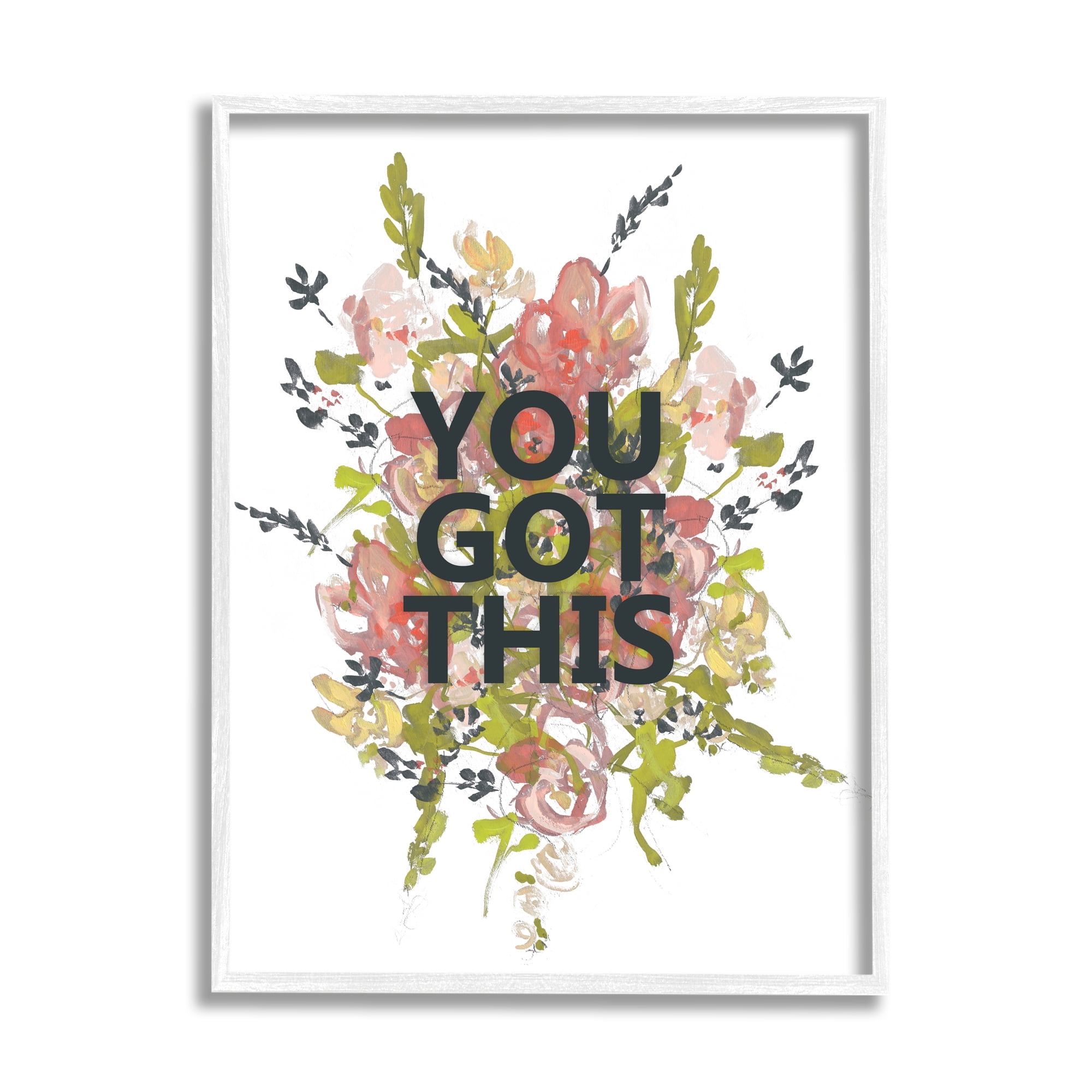 Stupell Industries You Got This Motivational Phrase Spring Flowers Blooming, 11 x 14, Design by Jennifer Goldberger