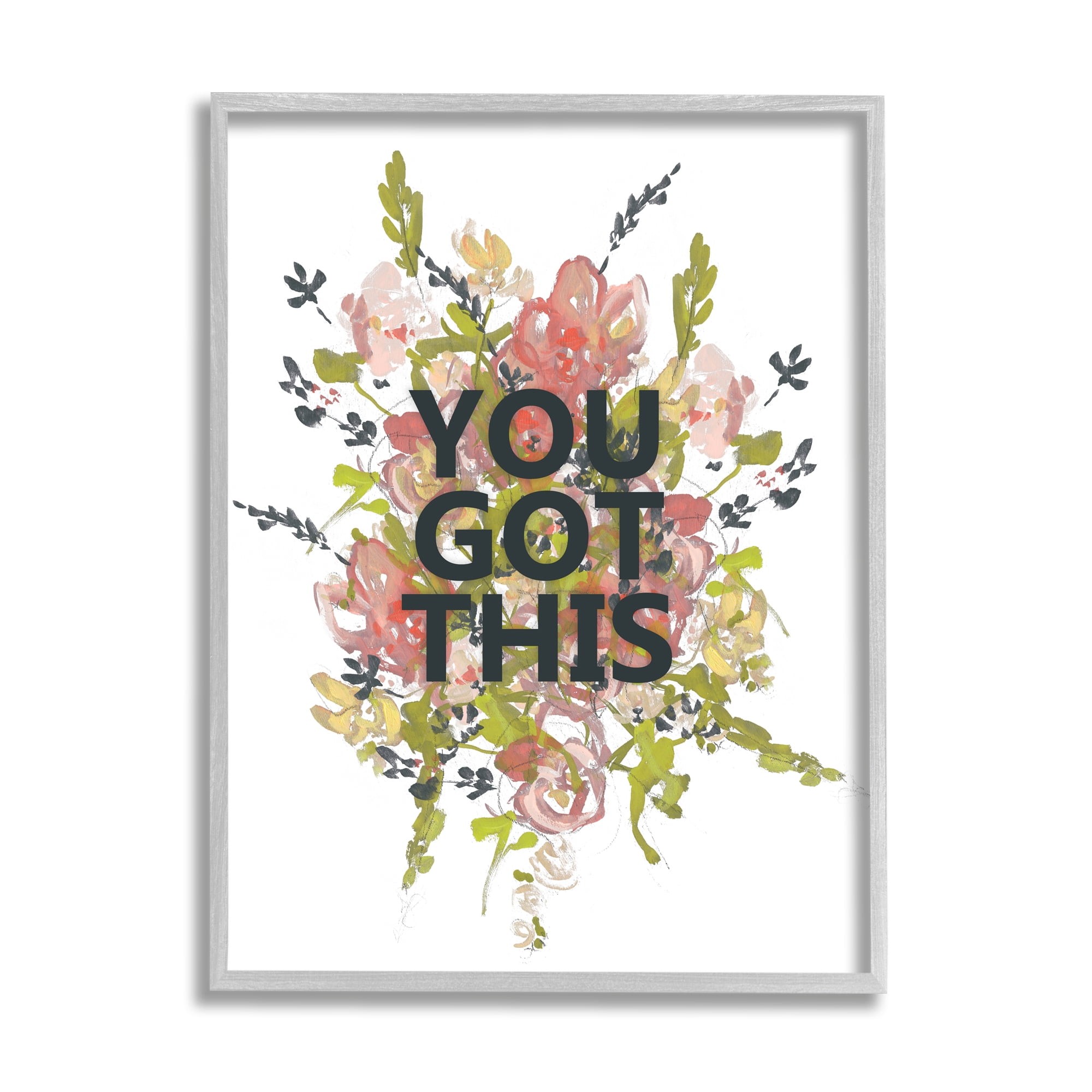 Stupell Industries You Got This Motivational Phrase Spring Flowers Blooming, 11 x 14, Design by Jennifer Goldberger