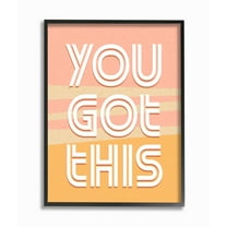 Stupell Industries You Got This Quote Motivational Confidence Phrase Framed Wall Art Design by Kim Allen, 11" x 14", Black Framed